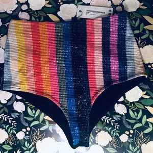 NWT Sequin High Waist RainbowBottom, festival rave